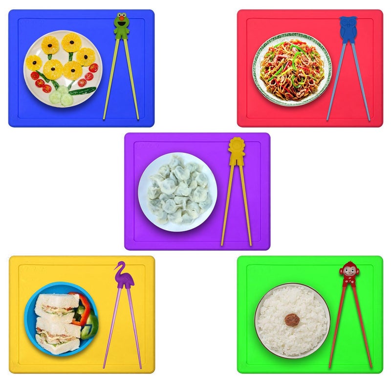 SINGARE Training chopsticks for kids adults and beginners - 5 Pairs chopstick set with attachable learning chopstick helper - right or left handed - Image 5